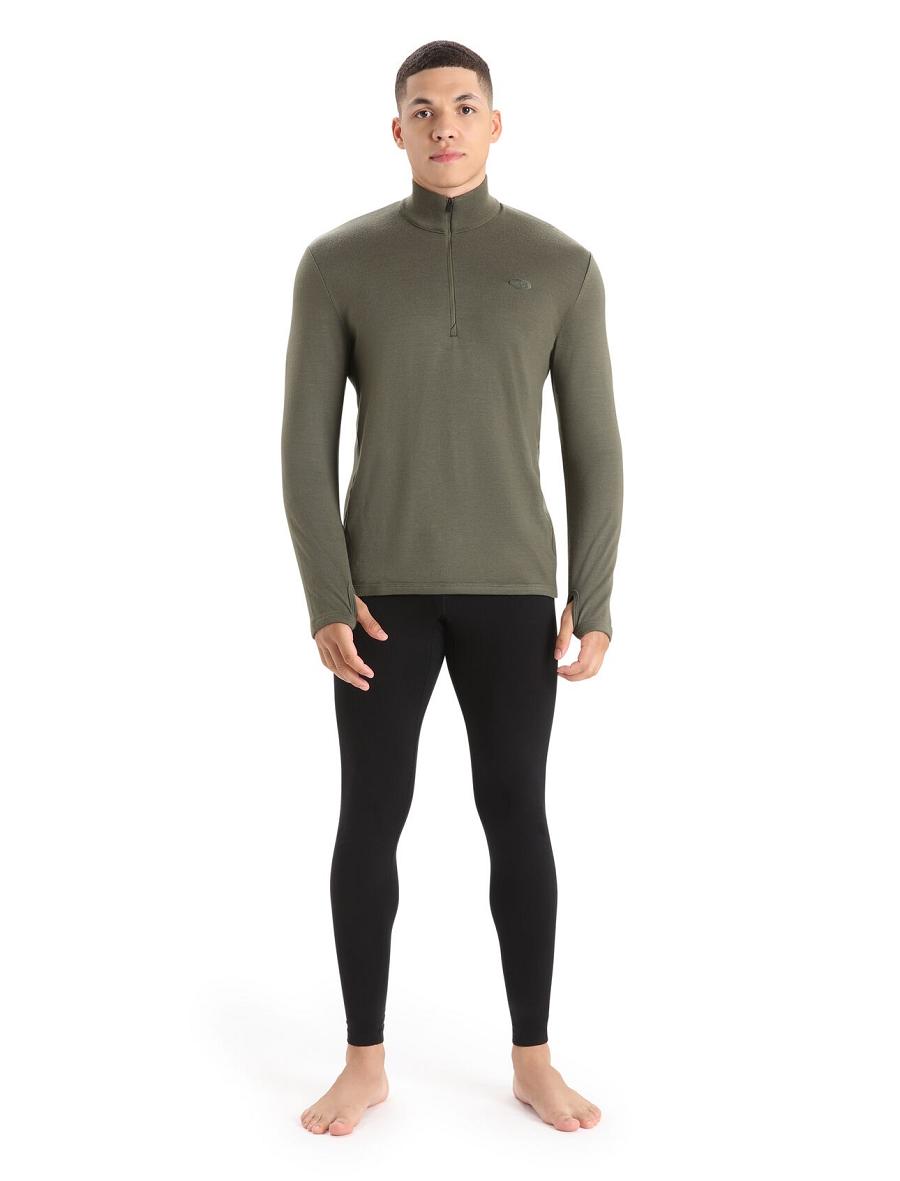 Icebreaker Merino Original Long Sleeve Half Zip Miesten Huppari Oliivinvihreä | FI 1271LISH